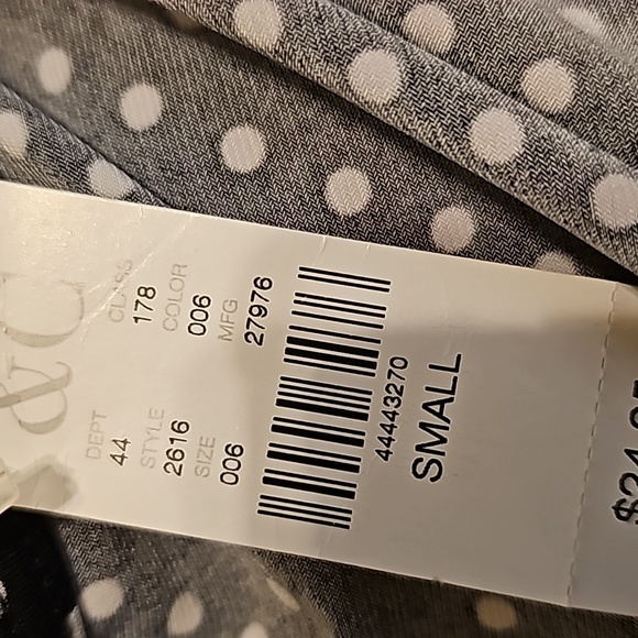 NY&C 7th Ave Dressy Ruched Tank Top Shirt Polka Dot NWT Black Bundle of 2 Sz S - Picture 14 of 14